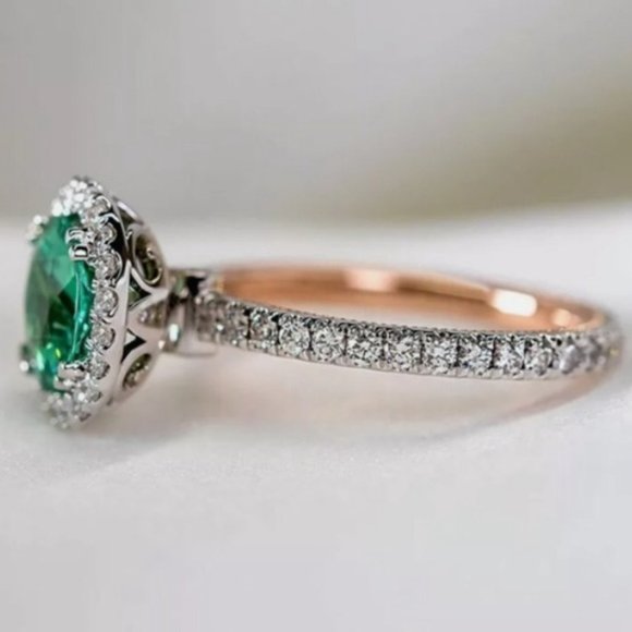 New Simulated Green Emerald 925 Rings - Picture 4 of 5